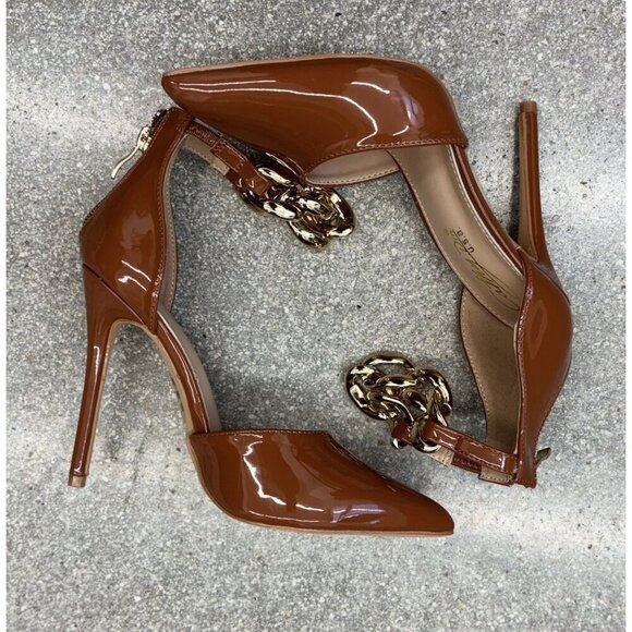 CATHY DIN / Rae-61 / Womens Pointed-Toe High Heels / With Gold Chain Accent & An - Picture 6 of 8